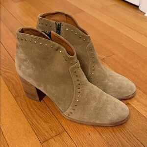 Frye Studded Tan Ankle Boots